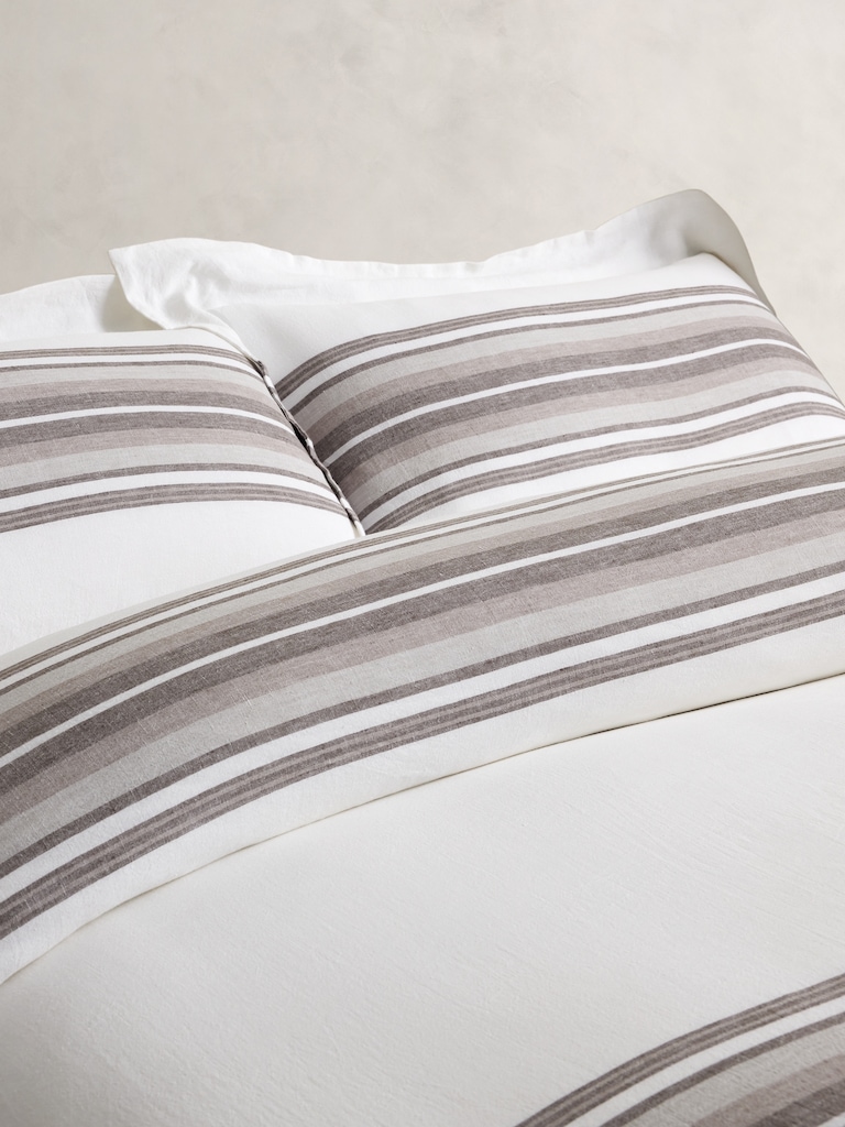 Multi-Stripe Linen Duvet Cover