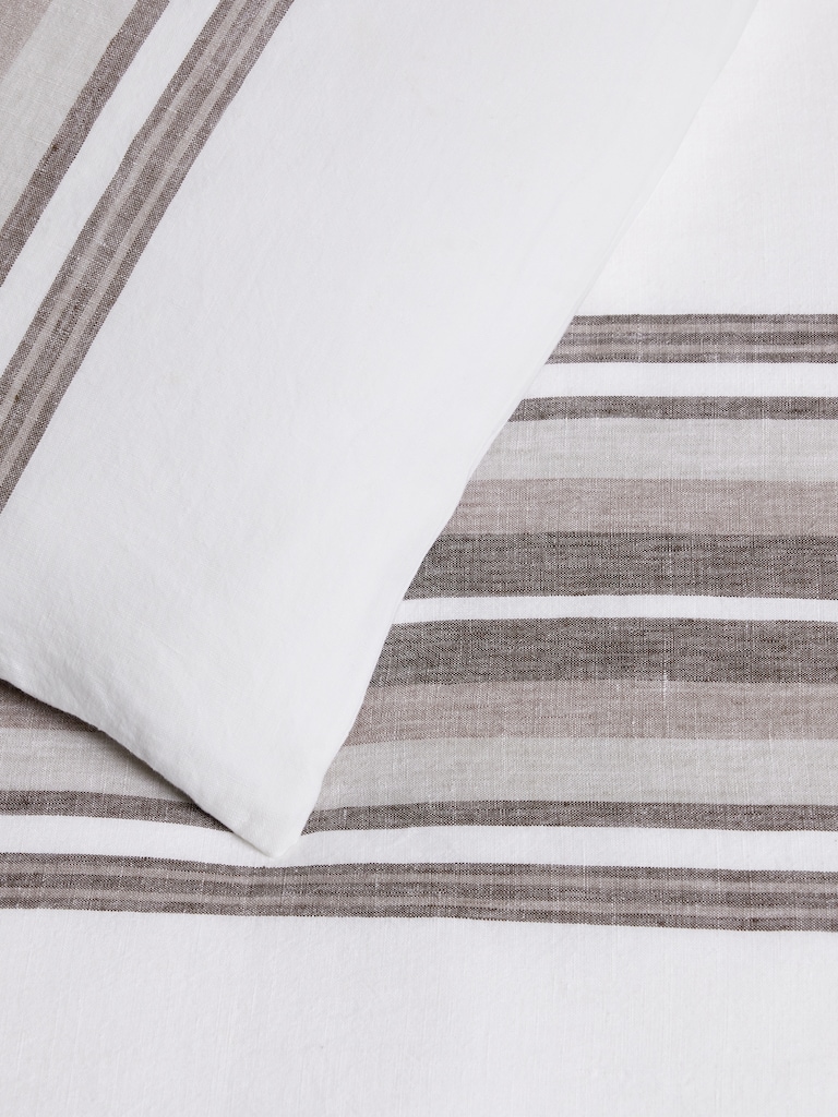 Multi-Stripe Linen Duvet Cover