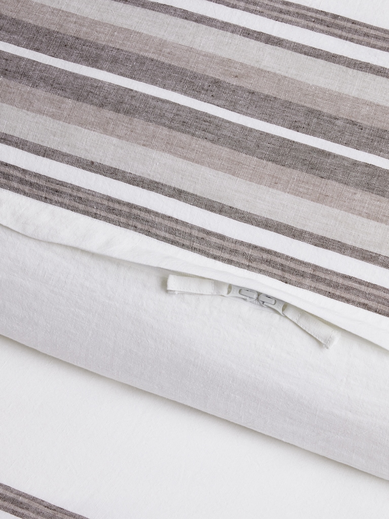 Multi-Stripe Linen Duvet Cover