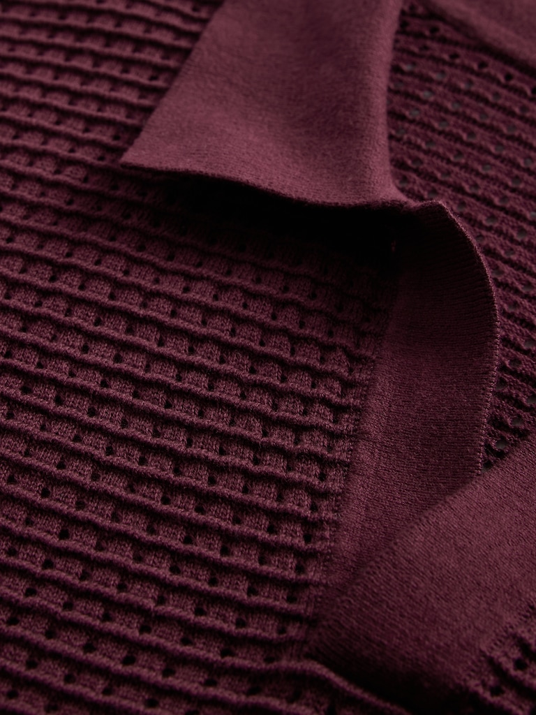 Crochet Johnny Collar Polo Shirt