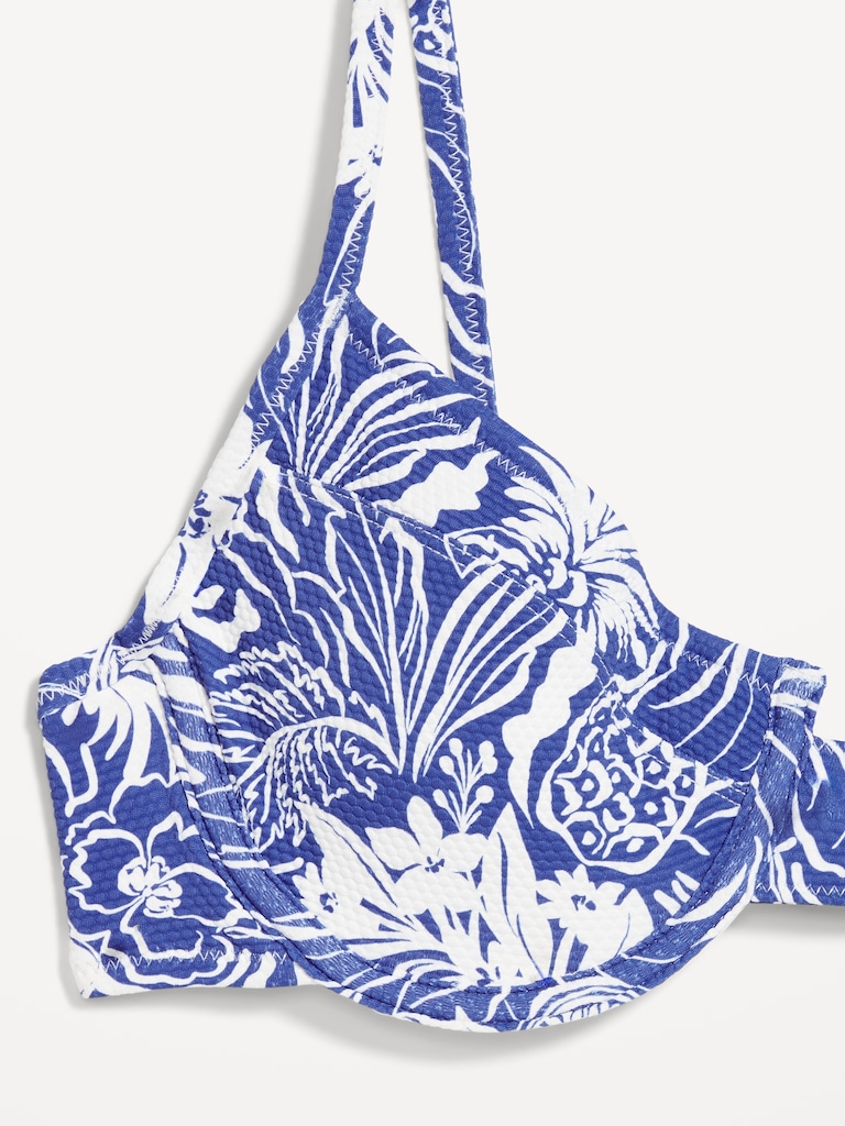 Textured Underwire Balconette Swim Top