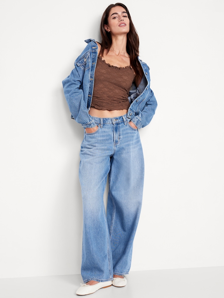 Camisole en dentelle à bordure à volants