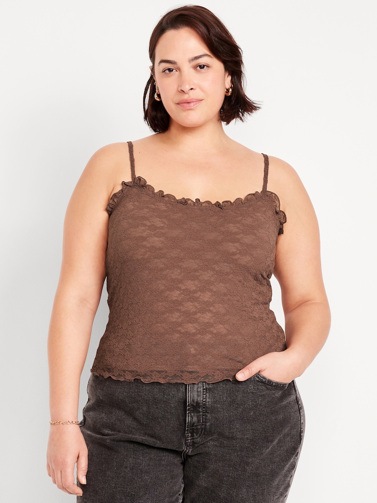 Camisole en dentelle à bordure à volants