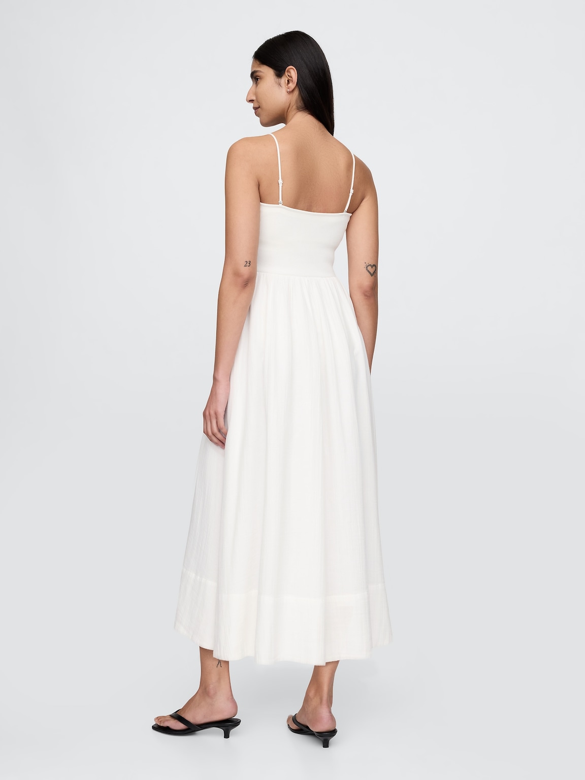 Cotton Gauze Mixed Media Maxi Dress