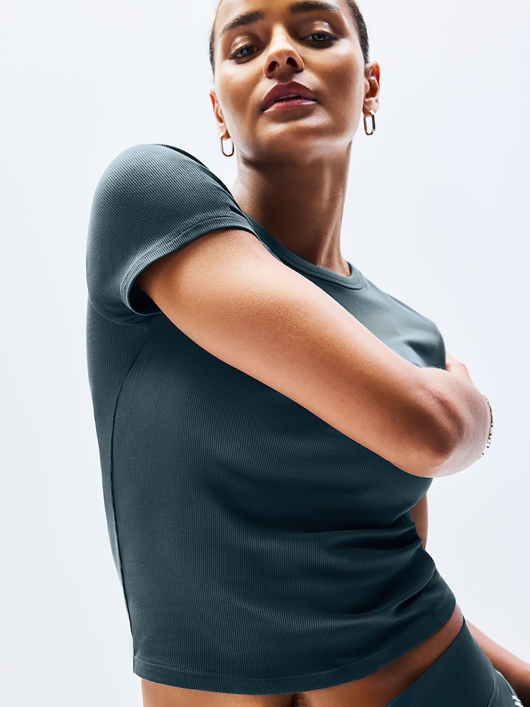 Signature Rib Crop Tee