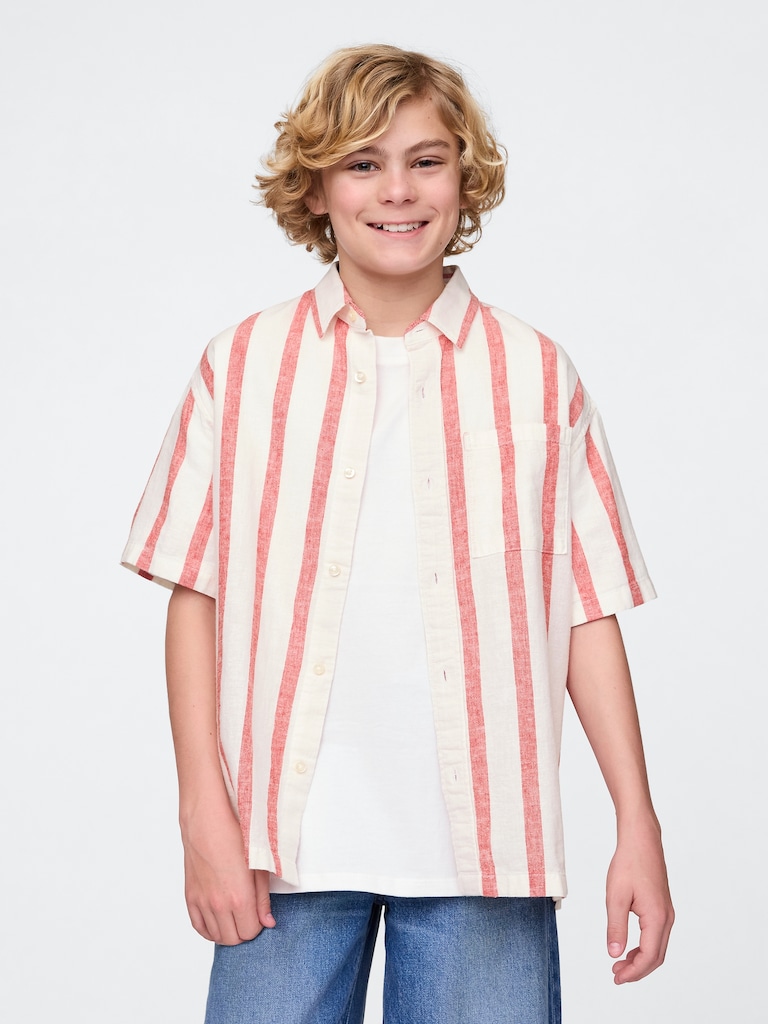 Kids Linen-Cotton Relaxed Shirt