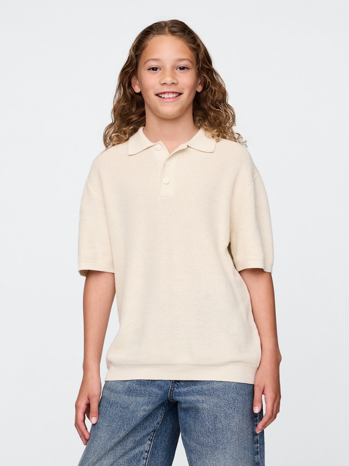 Kids Relaxed Polo Sweater Shirt