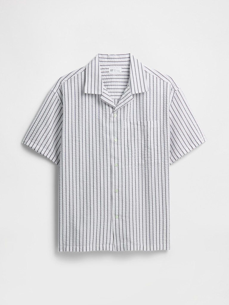 Seersucker Shirt in Boxy Fit