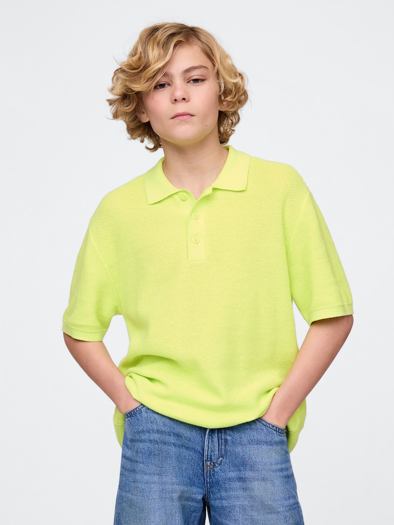 Kids Relaxed Polo Sweater Shirt