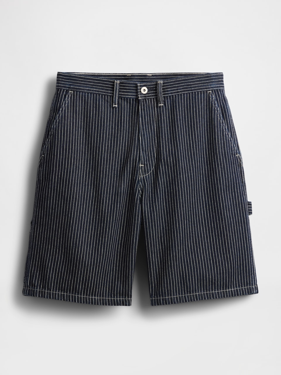 '90s Loose Denim Stripe Carpenter Shorts