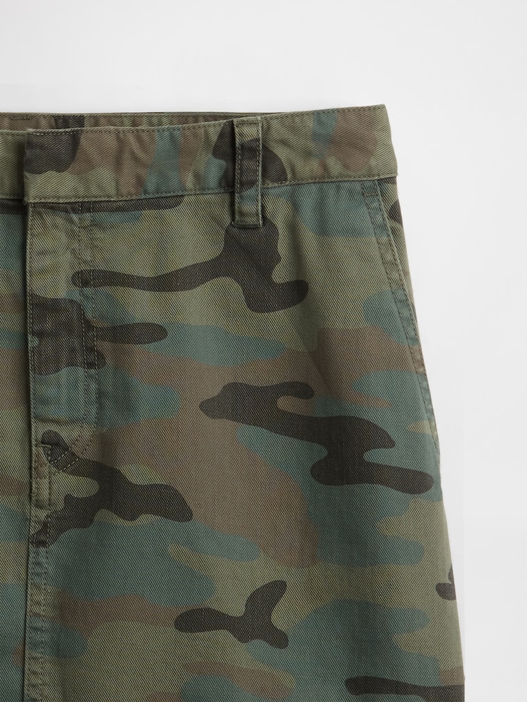 Low Rise Camo Mini Skirt