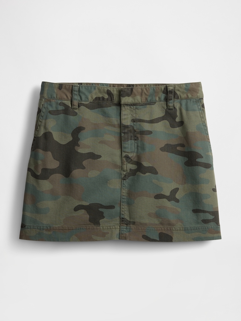 Low Rise Camo Mini Skirt