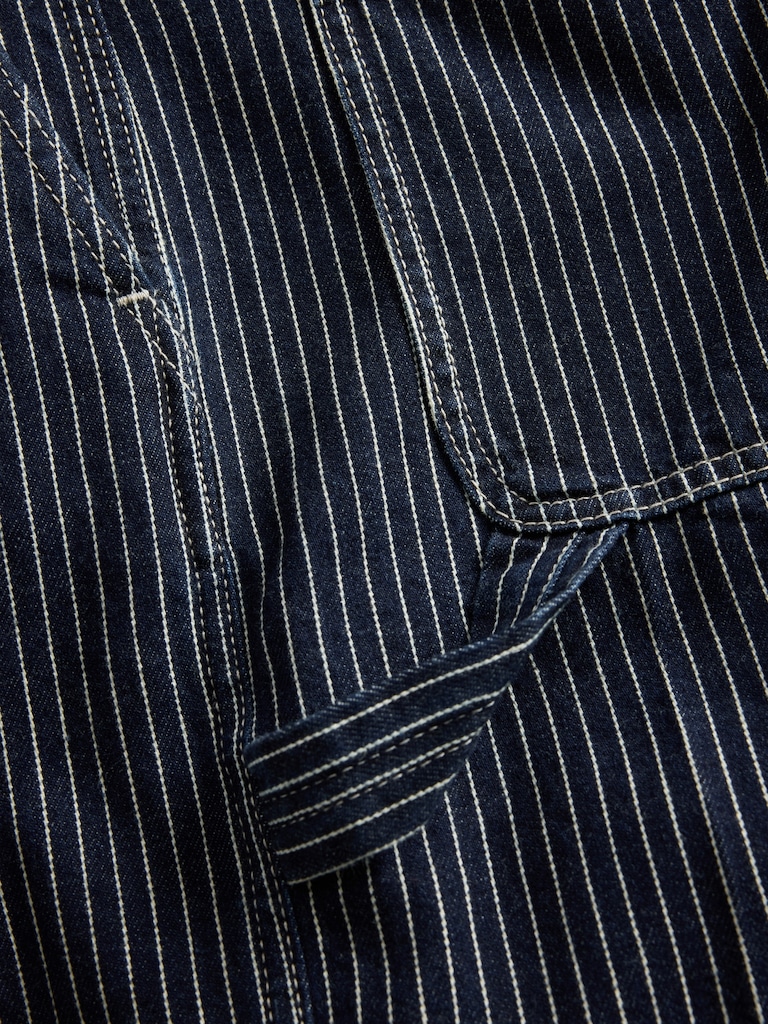 '90s Loose Denim Stripe Carpenter Shorts