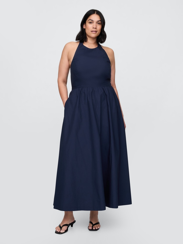 Tie-Back Halter Maxi Dress