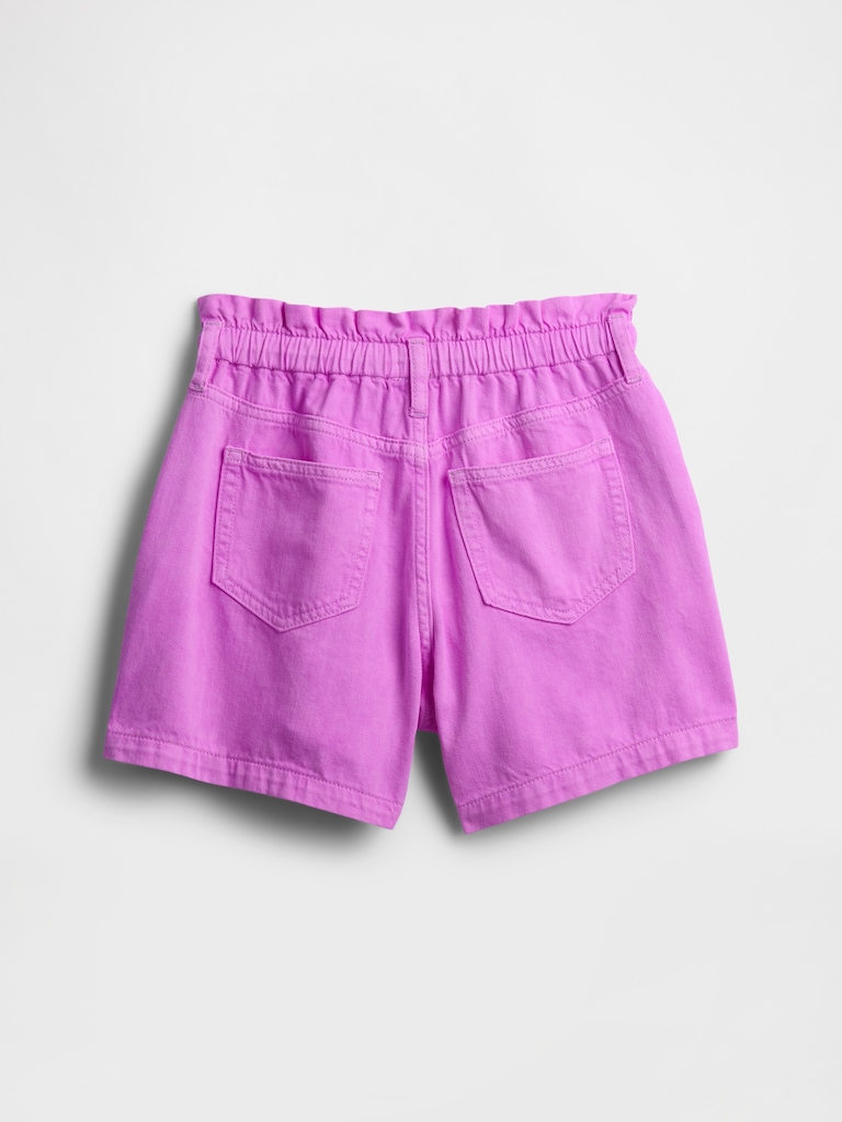 Kids High Rise Relaxed Pull-On Denim Shorts