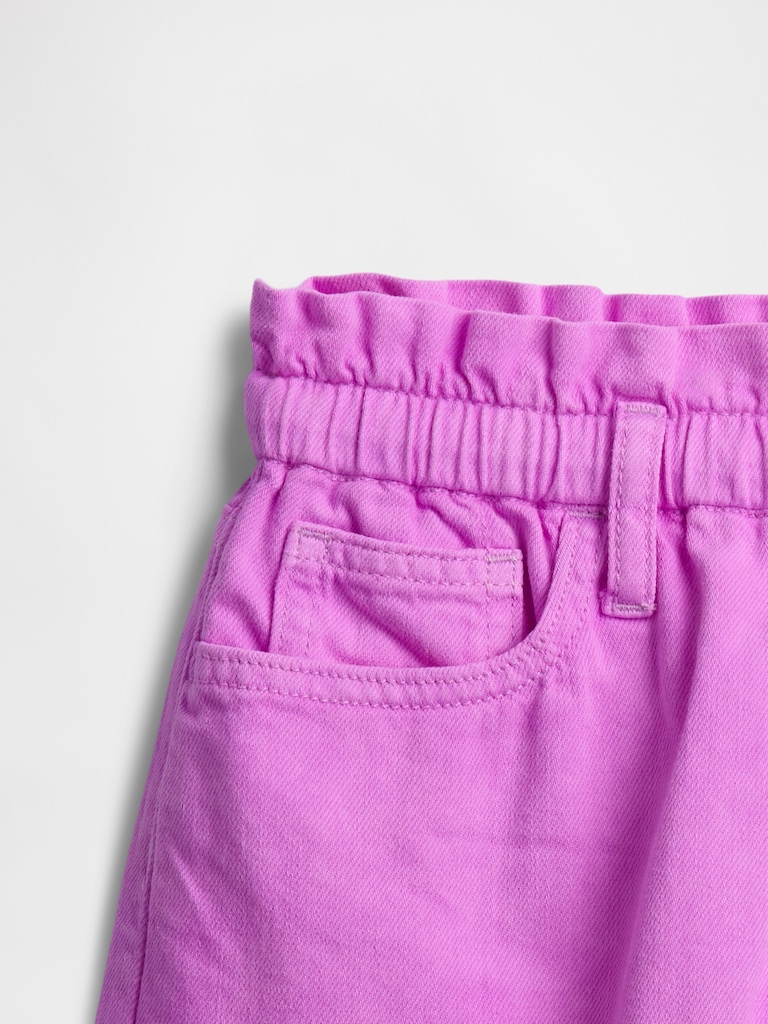 Kids High Rise Relaxed Pull-On Denim Shorts