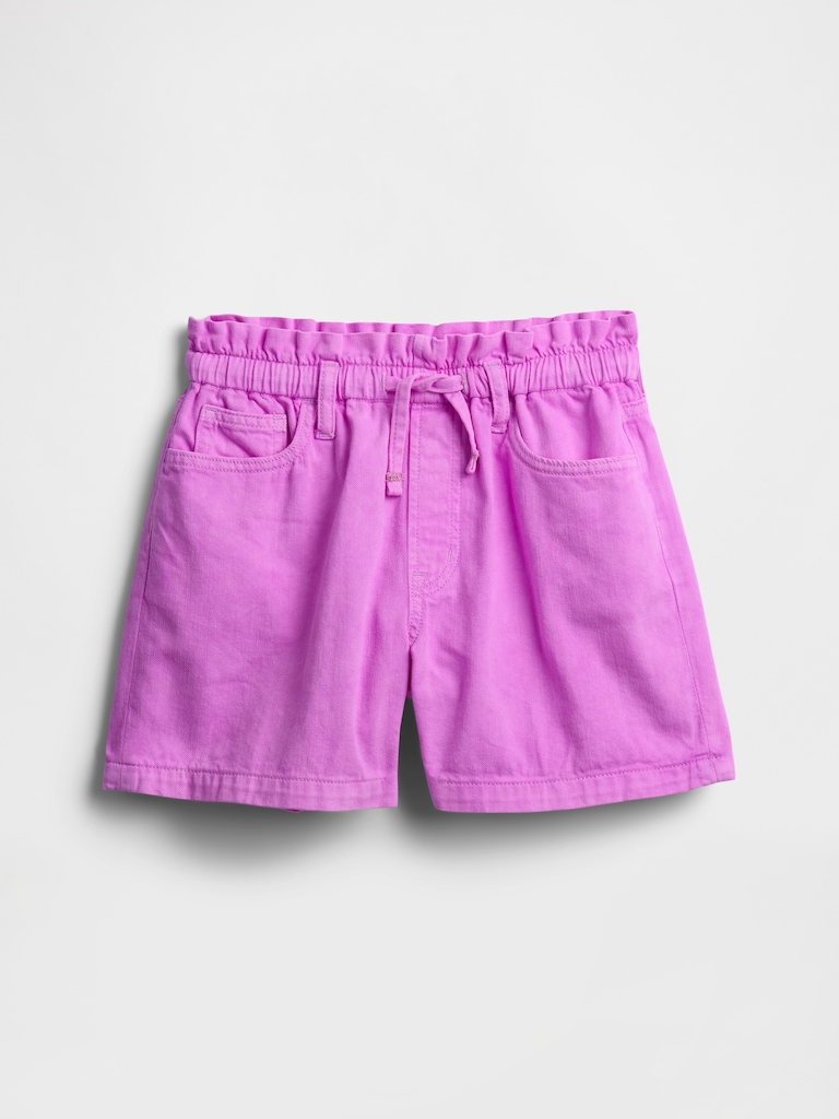 Kids High Rise Relaxed Pull-On Denim Shorts