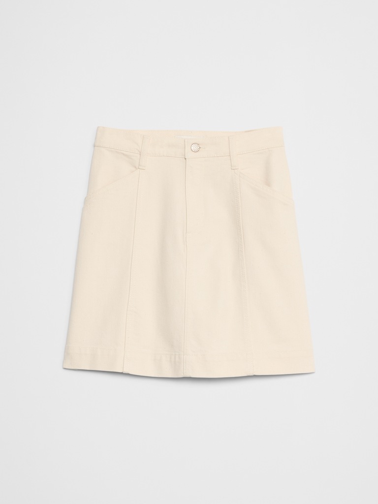 Pieced Denim Mini Skirt