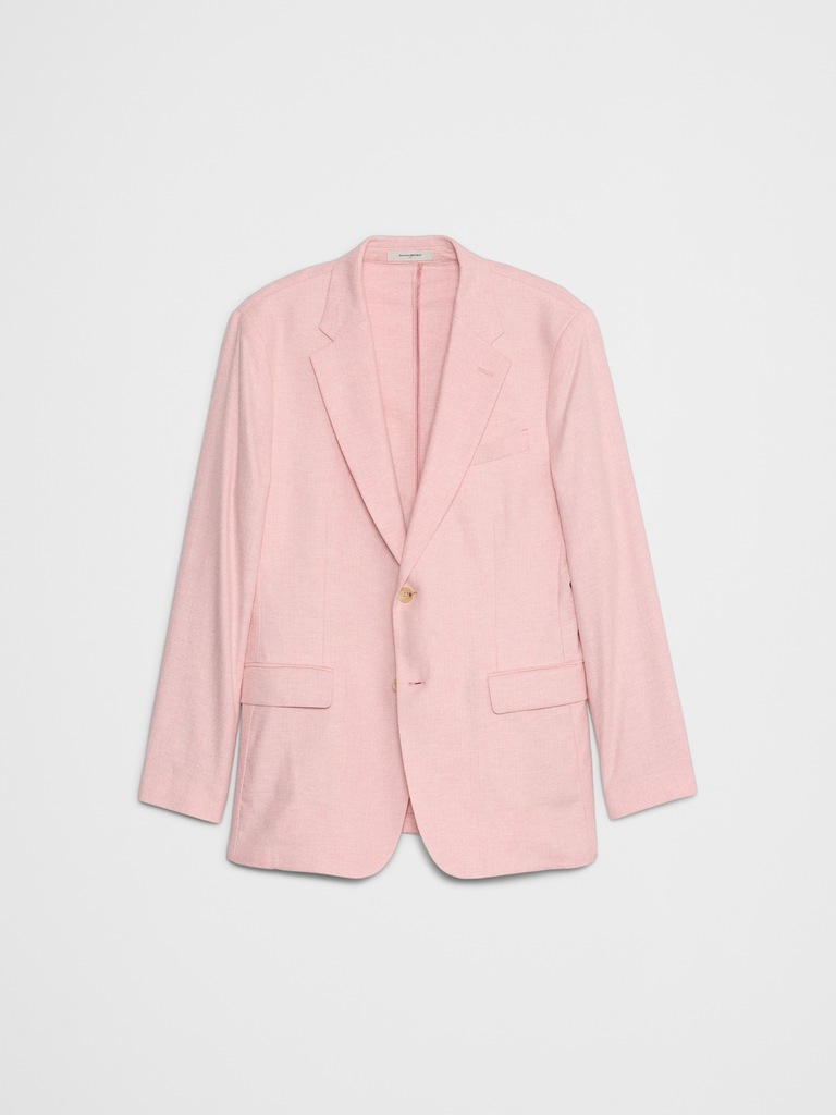 Linen-Blend Herringbone Suit Jacket