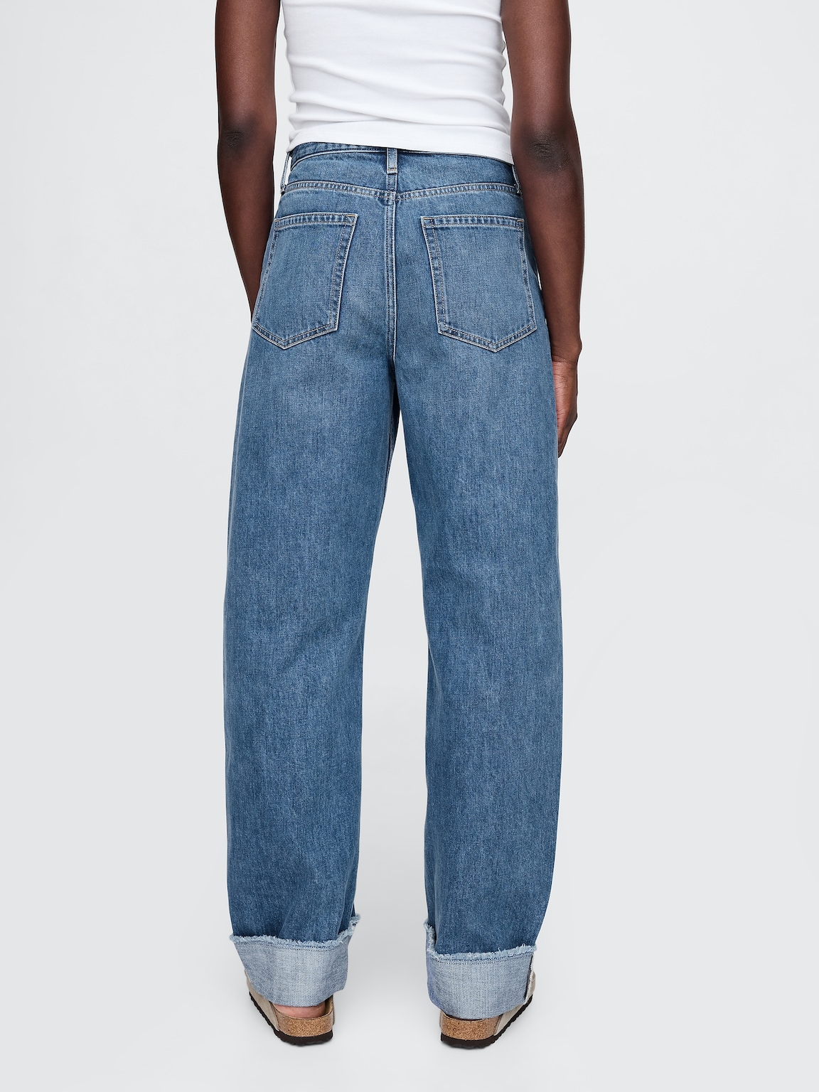 High Rise Cuffed Barrel Jeans