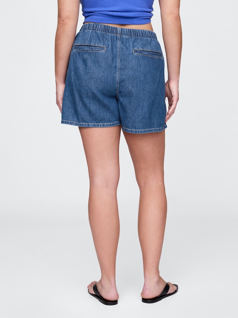 Mid Rise UltraSoft Denim Easy Boxer Shorts