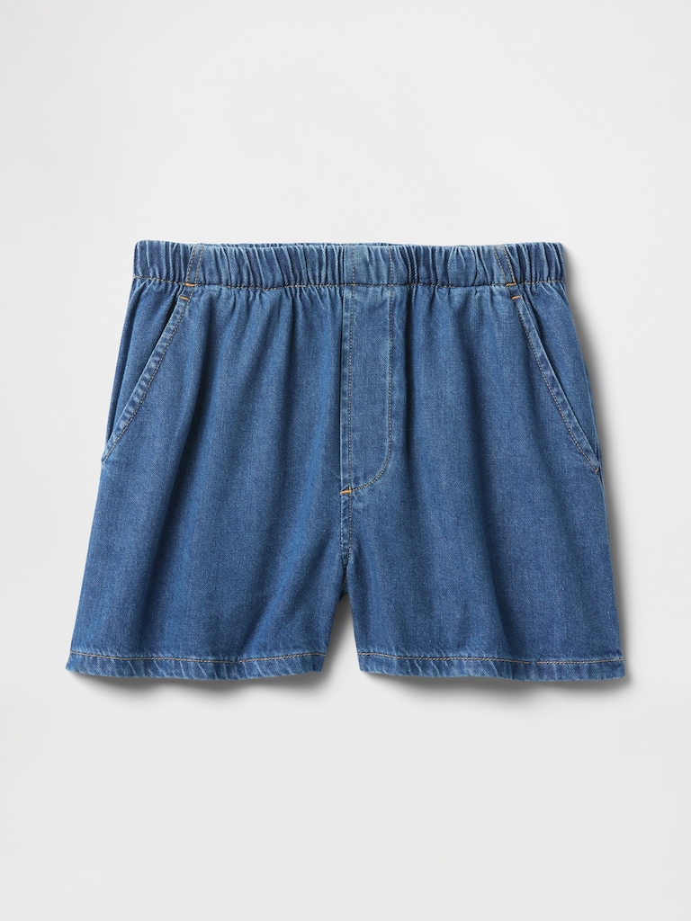 Mid Rise UltraSoft Denim Easy Boxer Shorts