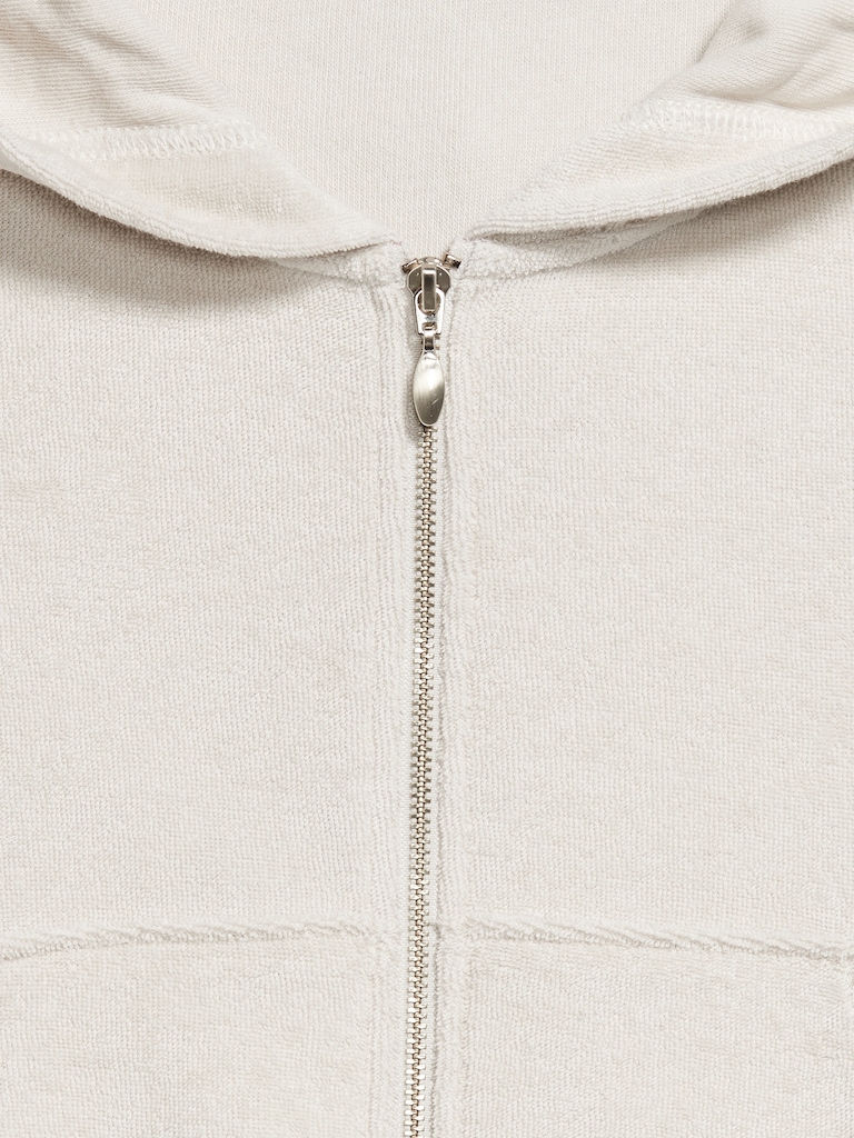 Cropped Terry Zip Hoodie