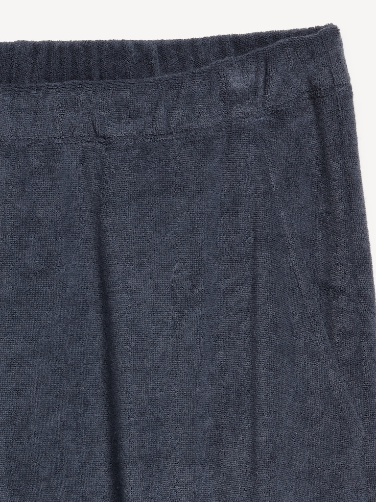 High-Waisted Towel Terry Barrel Ankle Pants
