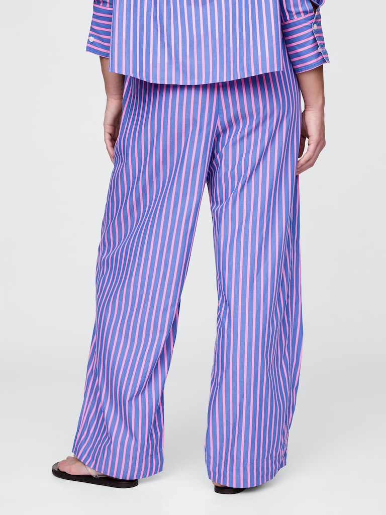 Organic Cotton Poplin Easy Wide-Leg Pants