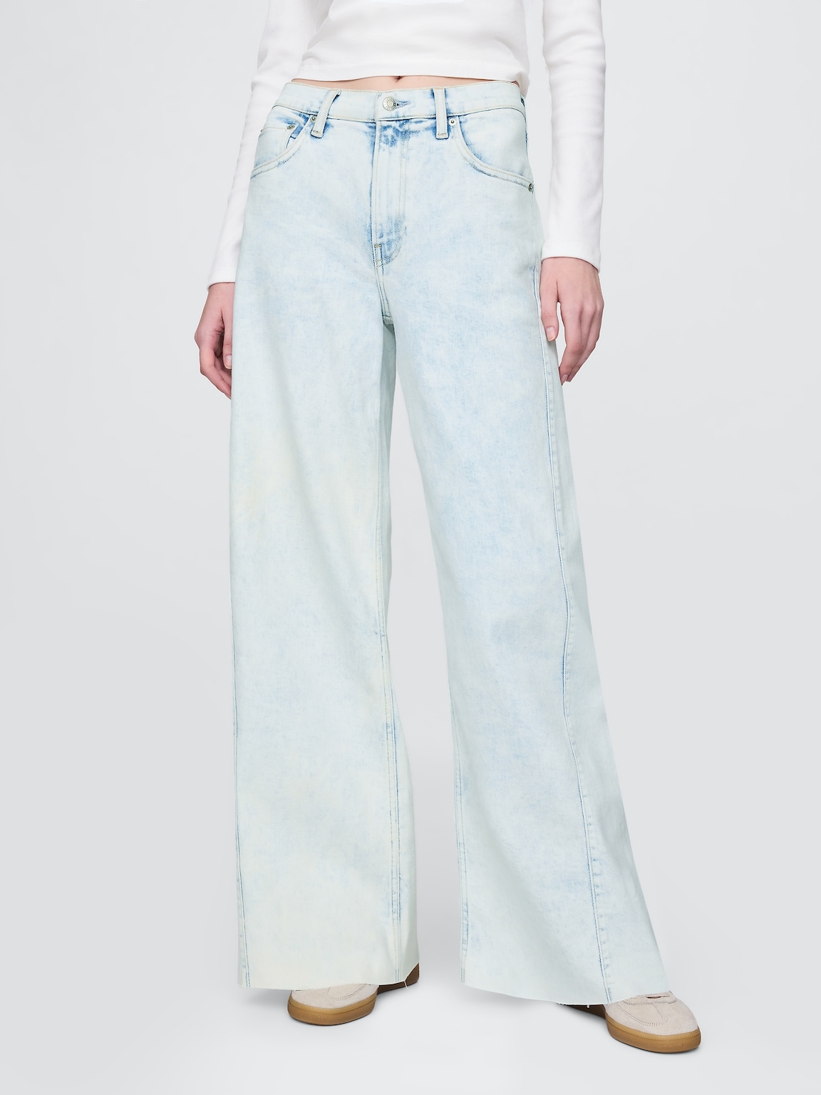 High Rise Stride Wide-Leg Jeans