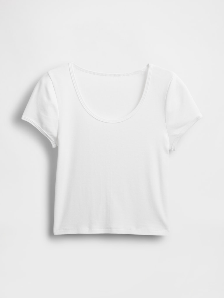 Modern Cap-Sleeve Crop T-Shirt