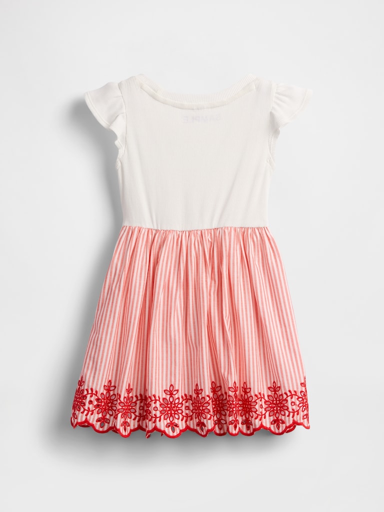 Baby & Toddler Mixed Media Flutter-Sleeve Dress