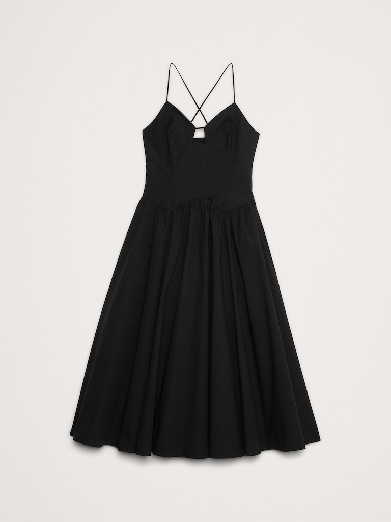 Stretch-Cotton Poplin Maxi Dress