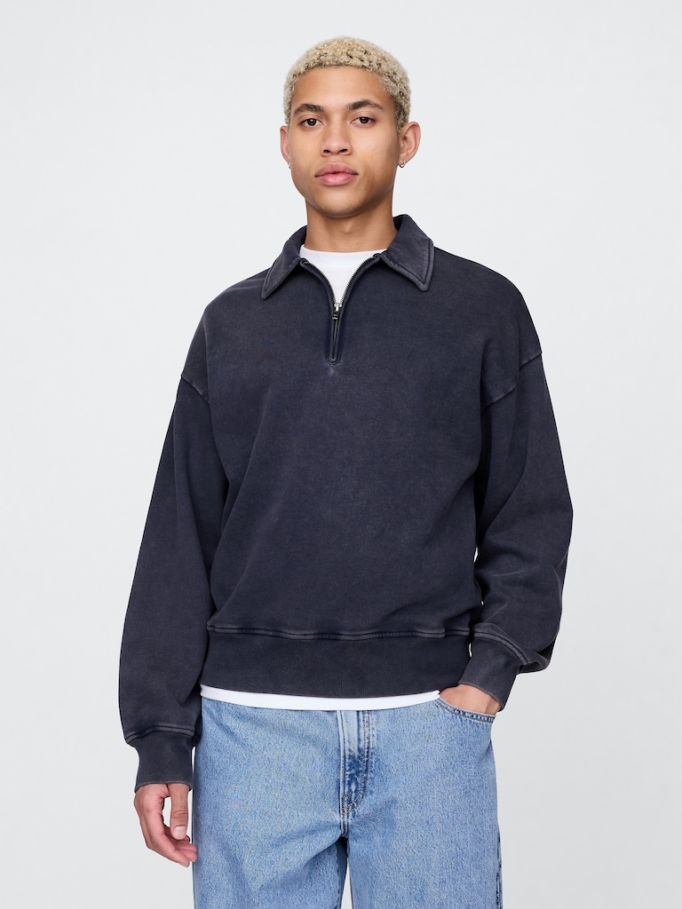 Heavyweight Oversized Quarter-Zip Pullover