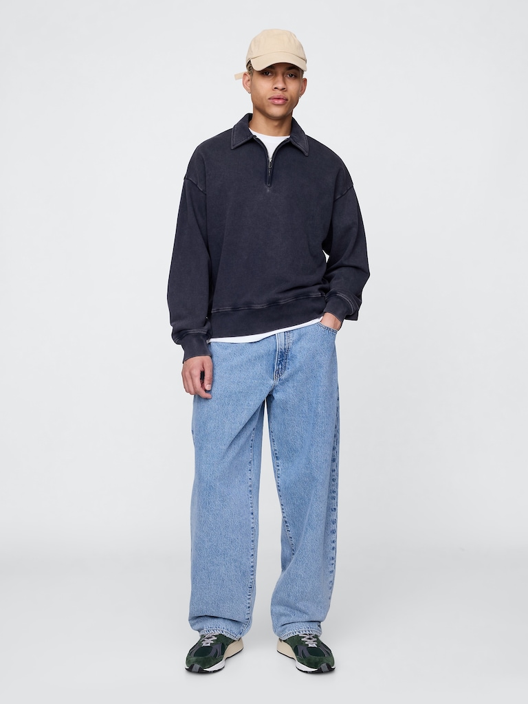 Heavyweight Oversized Quarter-Zip Pullover