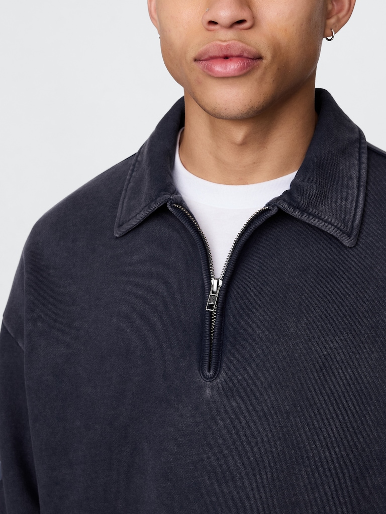 Heavyweight Oversized Quarter-Zip Pullover