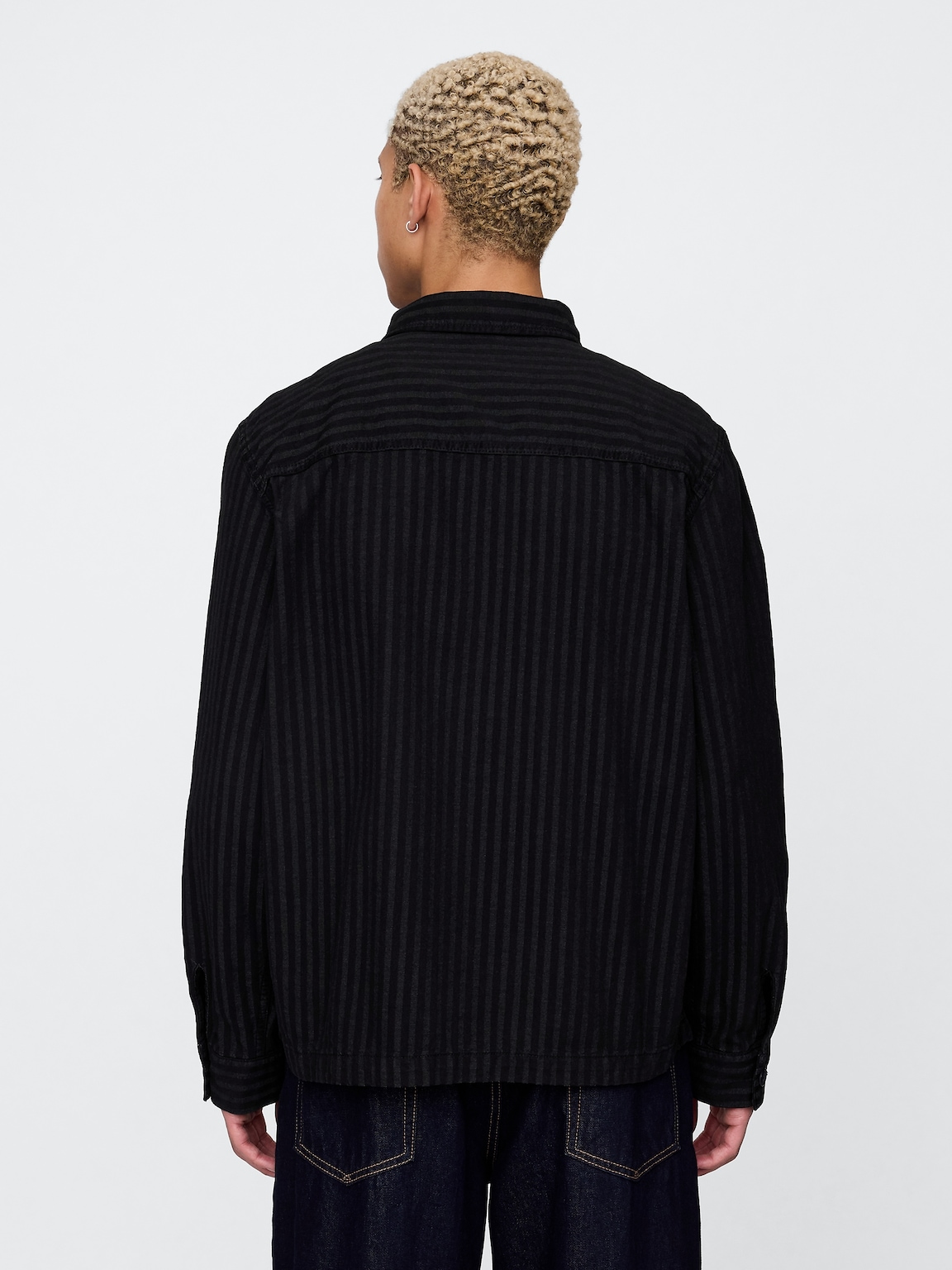 Denim Stripe Shirt Jacket