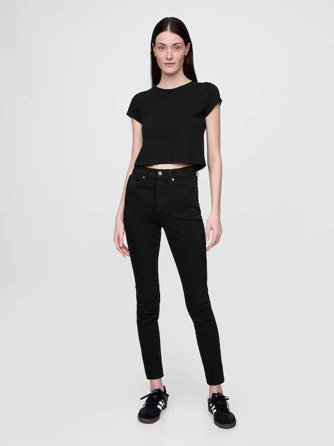 Jean Bleu GAP Femme Taille 6 - Jambe Large Cheville - 100% Coton Noir De Jais - Neuf Avec étiquette
