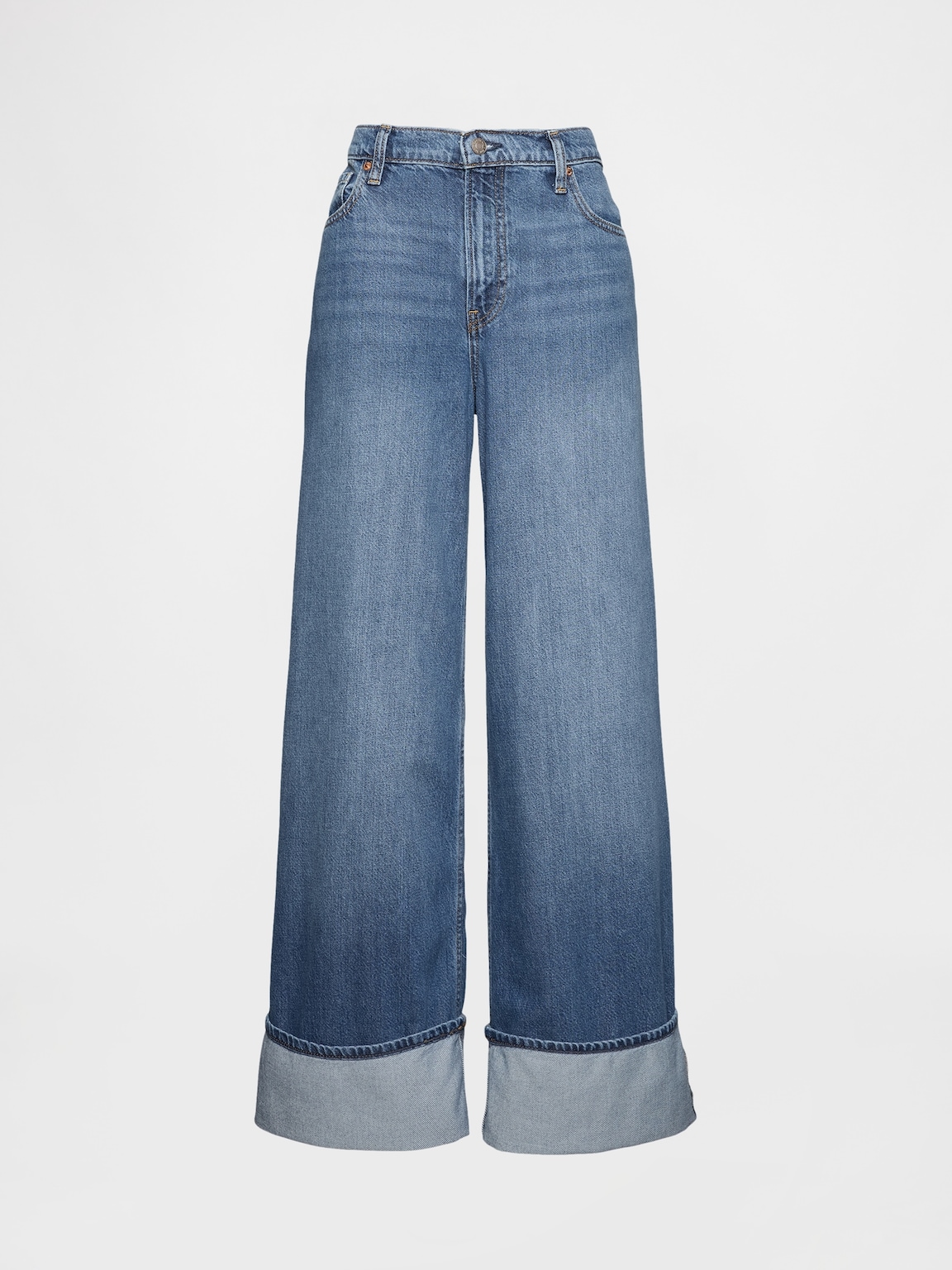 Mid Rise UltraSoft Cuffed Baggy Jeans