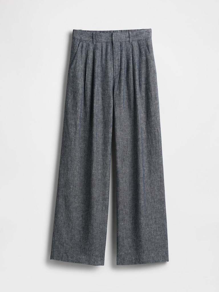 365 High Rise Linen-Blend Trousers