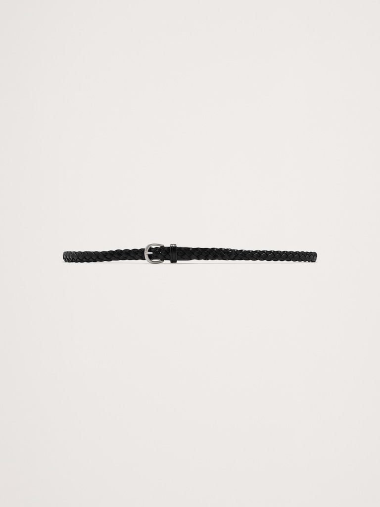 Skinny Braided Leather Belt