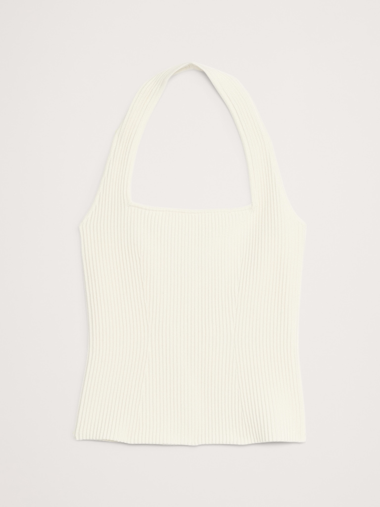 Sculpted Square-Neck Halter Top