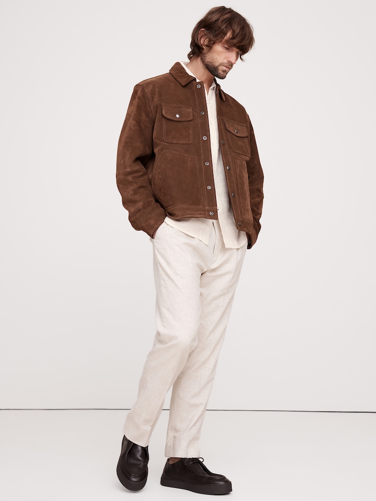 Standard-Fit Texture-Stripe Linen Shirt
