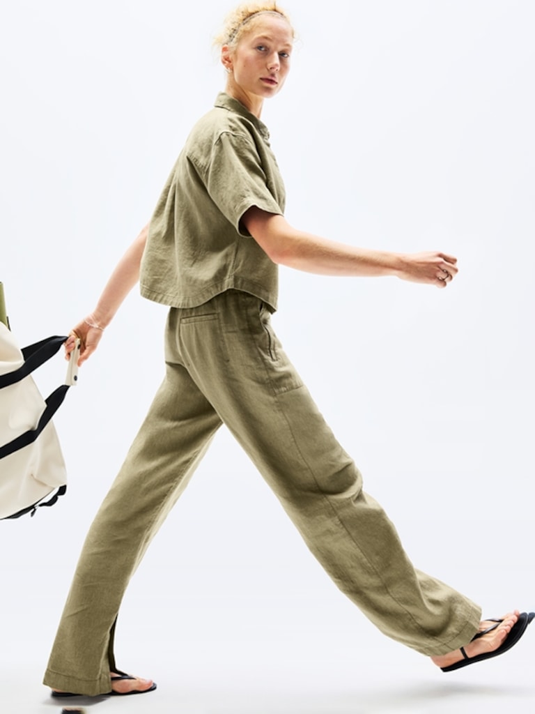 Retreat Linen High Rise Wide Leg Pant