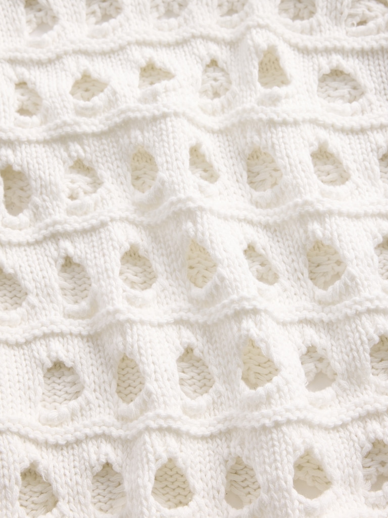 100% Cotton Oversized Pointelle Cardigan