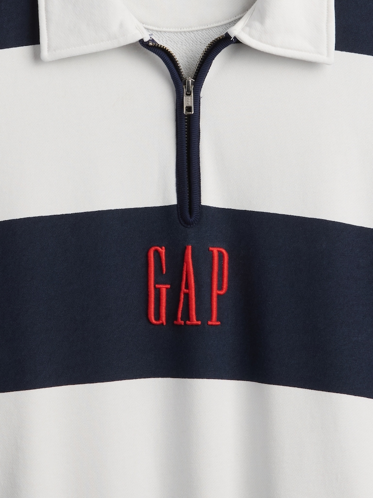 Heavyweight Striped Logo Pullover