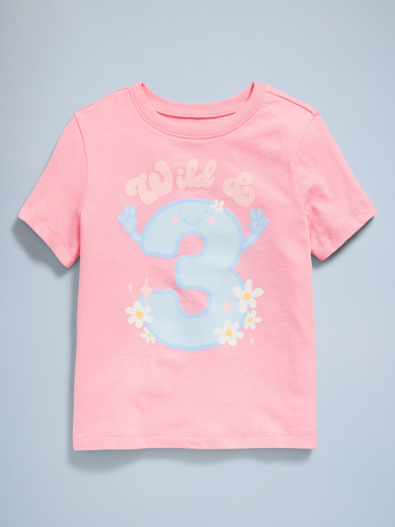 Birthday Graphic T-Shirt for Toddler Girls