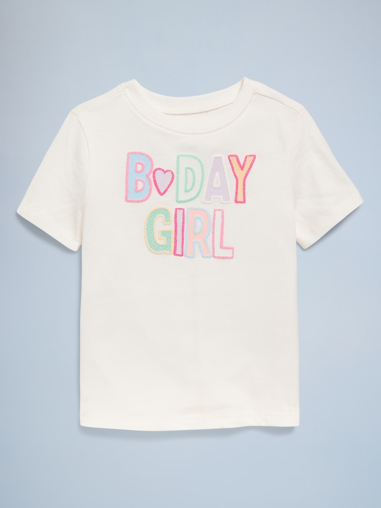 Birthday Graphic T-Shirt for Toddler Girls