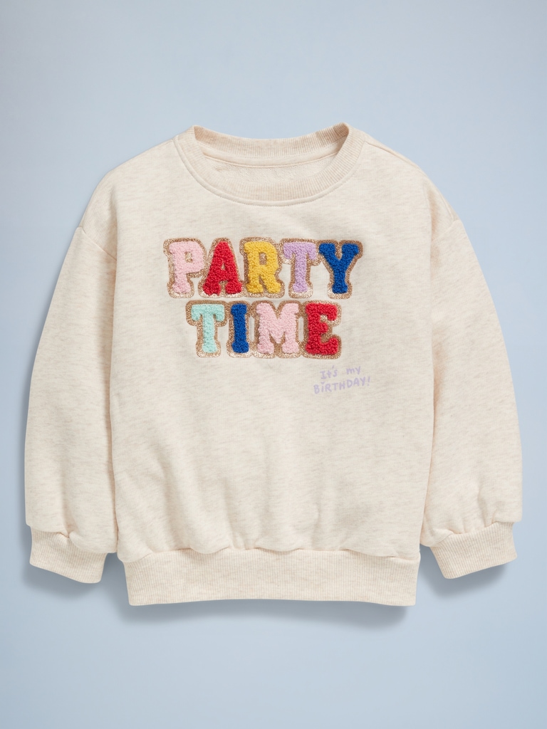 Birthday French-Terry Graphic Sweatshirt for Toddler Girls