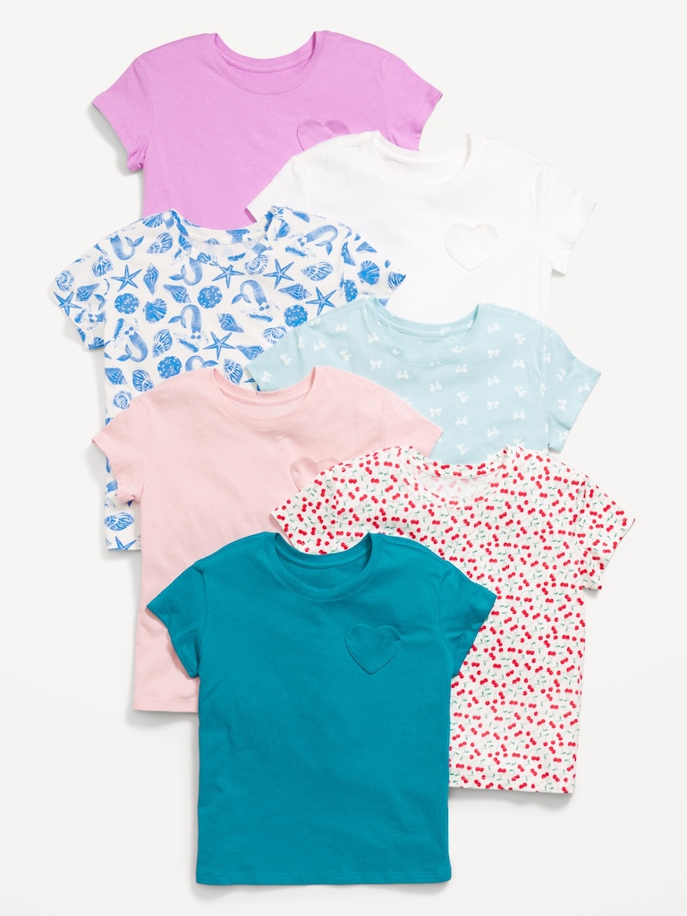 Softest Short-Sleeve Variety T-Shirt 7-Pack for Girls